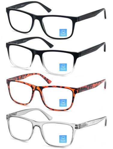 OLOMEE Blue Light Blocking Reading Glasses Men Large Oversized Square Readers 150 Wide Fit Cheaters for Men WBig HeadLarge Face
