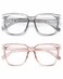 PANNER 2Pack Oversized Blue Light Blocking Glasses for Women Men Square Computer Eyeglasses Reduce EyestrainTransparent GreyApricot