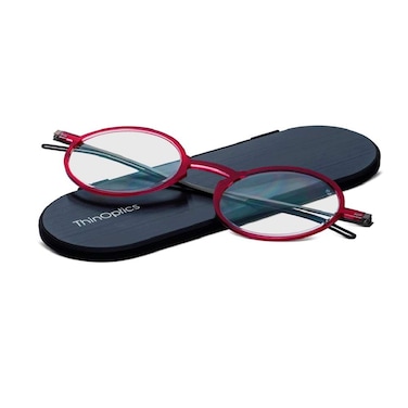 ThinOptics Unisex Adult Glasses Reading Regular Case Round Red 100 US