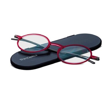 ThinOptics Unisex Adult Glasses Reading Regular Case Round Red 200 US