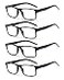 Colloddiss 4Pack Reading Glasses for Men Women Spring Hinge Readers Glasses Blue Light Blocking Eyeglasses SR20523 4 Black 15 x