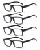 Colloddiss 4Pack Reading Glasses for Men Women Spring Hinge Readers Glasses Blue Light Blocking Eyeglasses SR20523 4 Black 15 x