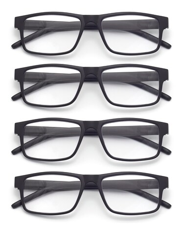 Colloddiss 4Pack Reading Glasses for Men Women Spring Hinge Readers Glasses Blue Light Blocking Eyeglasses SR20523 4 Black 15 x