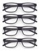 Colloddiss 4Pack Reading Glasses for Men Women Spring Hinge Readers Glasses Blue Light Blocking Eyeglasses SR20523 4 Black 15 x