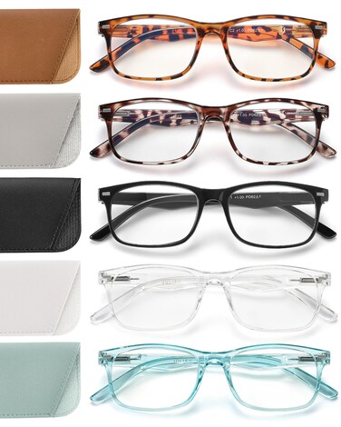JOLISU 5 Pack Reading Glasses For WomenSpring Hinges Sturdy and Durable 200