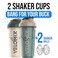 VELOMIX 2 Pack 28oz Protein Shaker Bottle for Protein Mixes BlueBeige