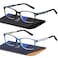 EASY READ 2 Pairs Sporty Style Reading Glasses for MenRectangular TR90 Blue Light Blocking Readers with Spring HingeMagnification 200BlackBlue