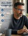 EASY READ 2 Pairs Sporty Style Reading Glasses for MenRectangular TR90 Blue Light Blocking Readers with Spring HingeMagnification 350BlackBlue
