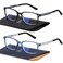 EASY READ 2 Pairs Sporty Style Reading Glasses for MenRectangular TR90 Blue Light Blocking Readers with Spring HingeMagnification 350BlackBlue