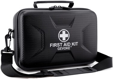 Gevoke 410 Piece Waterproof Hard Shell First Aid Kit Black