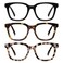 AIMISUV Reading Glasses for Women Men Blue Light Blocking Magnifying Readers Square AntiGlare Computer Eyeglasses3Pack 10X