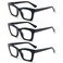 REAVEE 3 Pack Reading Glasses for Women Blue Light Blocking Oversized Cute Square Computer Readers with Spring Hinge Black 175