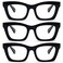 REAVEE 3 Pack Reading Glasses for Women Blue Light Blocking Oversized Cute Square Computer Readers with Spring Hinge Black 175