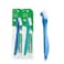 GUM Denture Brush DualHeaded Hard Bristle Toothbrush 2 Pack