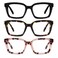 XVXV Reading Glasses for Women Men Blue Light Blocking Readers Oversize Square Anti Glare with Spring Hinge3PackMix125X
