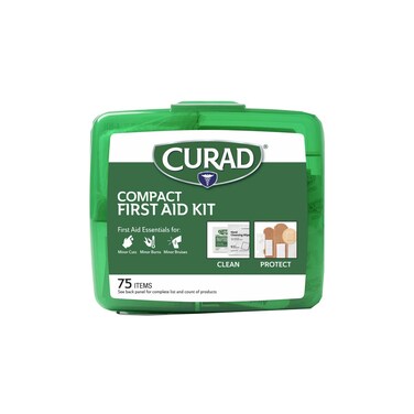 Curad Compact First Aid Kit Green 75 Items 1 Each