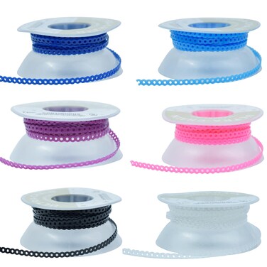HOYIKI 6 Pack Dental Orthodontic Elastic Chain Power Chains for Brace15ftRoll Long