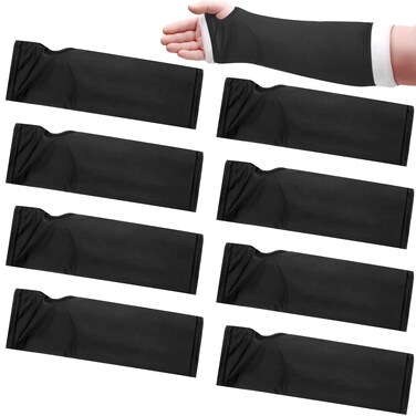Boao 8 Pcs Arm Cast Covers Sleeve Elastic Breathable Black Classic