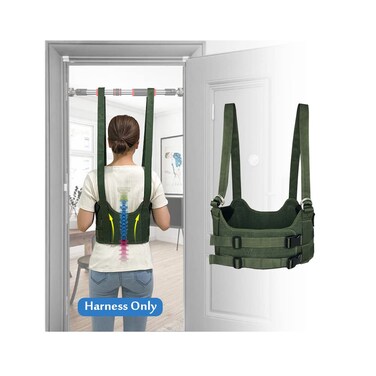 Mybow Back Stretcher Lumbar Traction Device Spinal Decompression Machine Lumbar Belt for Lower Back Pain Relief Sciatica Herniated Disc Back Alignment Device Hang Upside Down Stretch Back Harness S 34