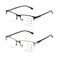 SUNAMOY Multifocus Reading Glasses Men Progressive Multifocal Blue Light Computer Reader Half Frame Metal Extra Wide Eyeglasses No Line Bifocals Large Designer Cheaters Transition Square Eyewear 2pack