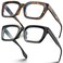 VISOONE 2 Pack Blue Light Blocking Glasses Square with Anti Computer Glare for Gaming Women