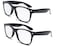 V.W.E. 2 Pairs Deluxe Reading Glasses Comfortable Stylish Simple Readers Magnification 2 black pair 225 x