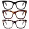 LOUOL READERS LOUOL Reading Glasses For Women Oversized Readers Blue Light Blocking With Spring Hinges 3 Pack 10