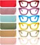REAVEE 6 Pack Reading Glasses for Women Men Blue Light Blocking Cute Square Computer Readers Spring Hinge 00