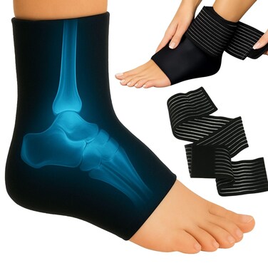 Vive Arctic Flex Ankle Ice Pack Wrap for Swelling Adjustable Hot Cold