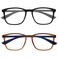 Opulize Max Reading Glasses 2 pack Classic Large Rectangular Frame Matt Black Brown Mens Womens Unisex Spring Hinges RR7812 250