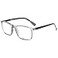 OPULIZE INK Reading Glasses Value 2 Pack Large Rectangular Frame Spring Hinges Scratch Resistant Transparent Grey Black Arm Mens Womens 350