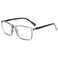 OPULIZE INK Reading Glasses Value 2 Pack Large Rectangular Frame Spring Hinges Scratch Resistant Transparent Grey Black Arm Mens Womens 350