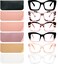 REAVEE 6 Pack Oversized Square Reading Glasses for Women Blue Light Blocking Large Frame Computer Designer Fashion Readers Spring Hinge with Leather Case20