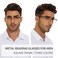 NaNaKo 3 Pack Reading Glasses for Men Lightweight Blue Light Blocking Metal Frame Mens Readers C1200