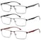 NaNaKo 3 Pack Reading Glasses for Men Lightweight Blue Light Blocking Metal Frame Mens Readers C1200