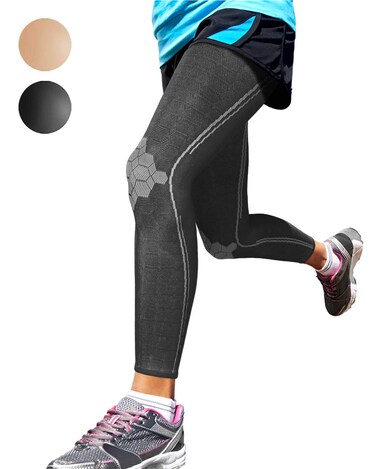 Sparthos Compression Leg Sleeve Men Full Leg Compression Sleeve BlackL