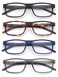 Colloddiss 4Pack Reading Glasses for Men Women Spring Hinge Readers Glasses Blue Light Blocking Eyeglasses SR20523 Black Blue Gray BrownTortoise 175 x