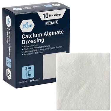 MED PRIDE Sterile Calcium Alginate Wound Dressing Pads 2x2 in10Pack
