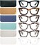 REAVEE 6 Pack Reading Glasses for Women Men Blue Light Blocking Cute Square Computer Readers with Spring Hinge 15