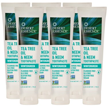 Desert Essence Tea Tree Oil Neem Wintergreen Toothpaste 6pk