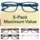 Gaoye 15 Professional Reading Glasses for All Day Computer Readers with Blue Light Protection Value Pack