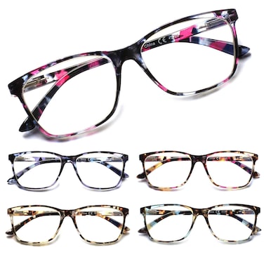 SIGVAN Ladies Reading Glasses Blue Light Blocking Spring Hinge Fashion Pattern Print Eyeglasses for Women multicolour 400