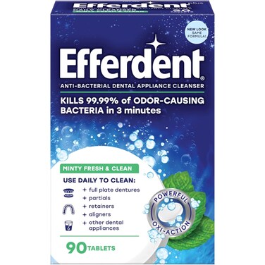 Efferdent Plus Mint Denture Cleanser 90 Tablets
