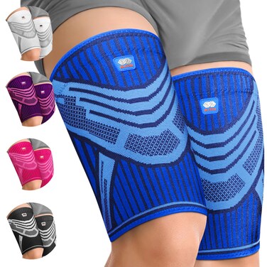 BLITZU Thigh Compression Sleeve Hamstring Support Brace for Men Women M