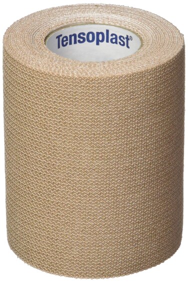 BSN Medical 20186 Tensoplast Elastic Athletic Tape Provides Medium Support or Compression with High Adhesive Properties Water Repellent and Air Permeable Tan 3 x 5 yard Roll