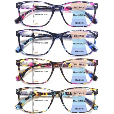 CLASAGA Progressive Multifocus Reading Glasses for Women Pattern Print Blue Light Block Stylish Ladies Computer Readers pattern design 20 x