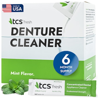 TCS Fresh Denture Cleaner 24 Packets 6 Month Supply