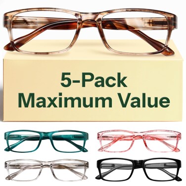 Gaoye 15 Professional Reading Glasses for All Day Computer Readers with Blue Light Protection Value Pack