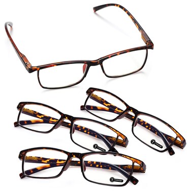 TERAISE Anti UV Reading Glasses 4 Pairs Blue Light Blocking Reader Womens Mens 150X