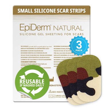 Biodermis EpiDerm Silicone Scar Sheets Small Strips Reusable 3Pack Camo Green